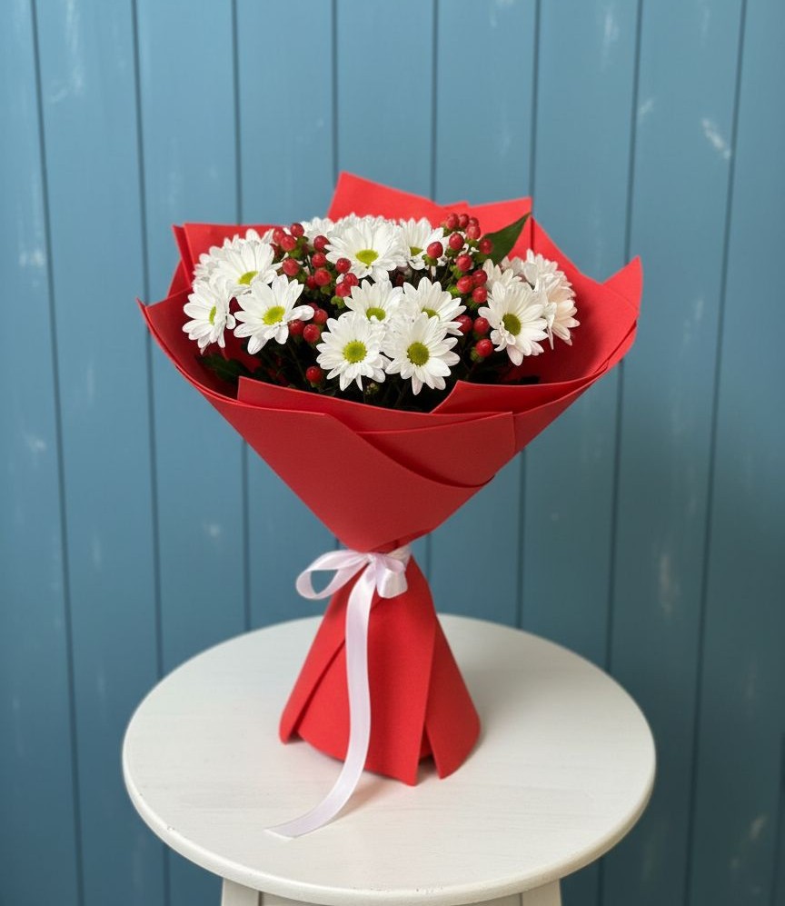 Букет цветов из: Хризантемы в Троицком Алтайский край