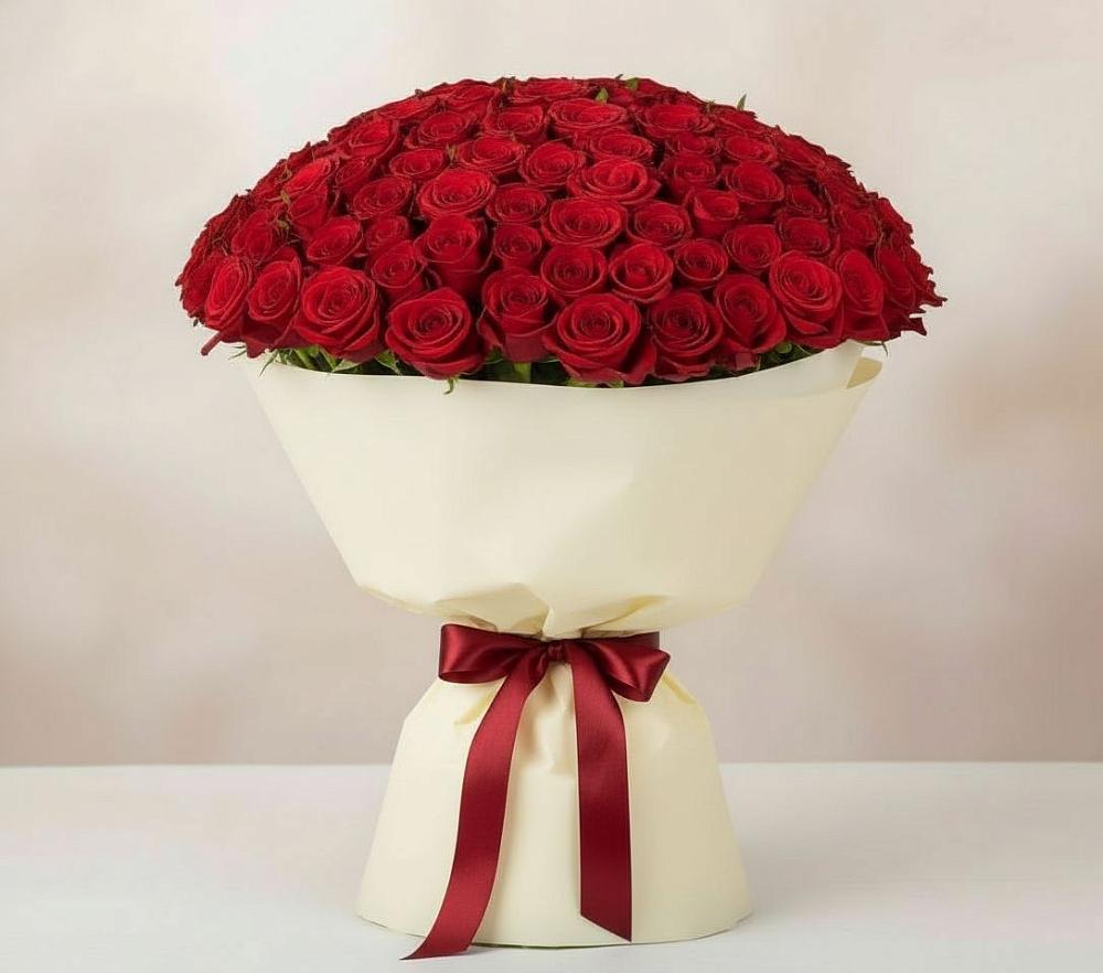 Букет 101 Красная роза Милано в Троицком Алтайский край