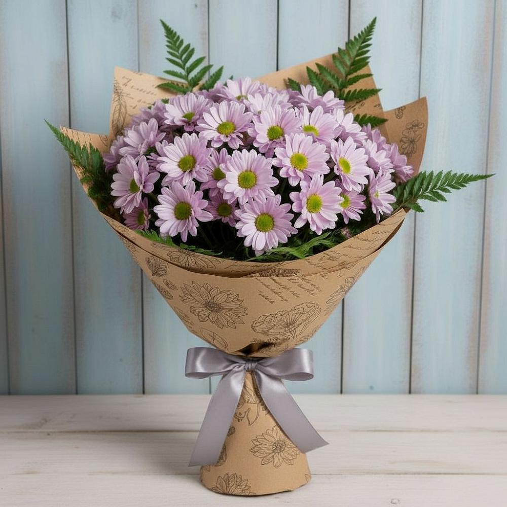 Букет цветов из: Хризантемы в Троицком Алтайский край