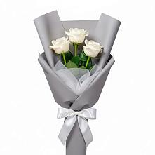 Букет 3 белые розы #REPLACE_PRED# Троицком Алтайский край