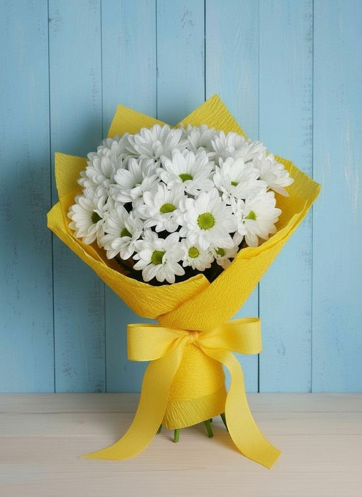 Букет цветов из: Хризантемы в Троицком Алтайский край