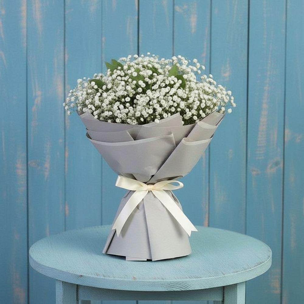 Букет цветов из: Гипсофила в Троицком Алтайский край