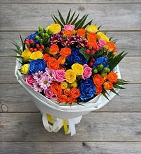 Букет цветов из:  Розы и Хризантемы в Троицком Алтайский край