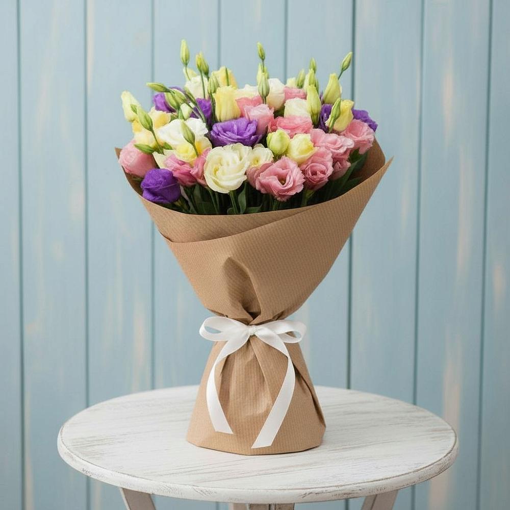 Букет цветов из: Лизиантусы в Троицком Алтайский край