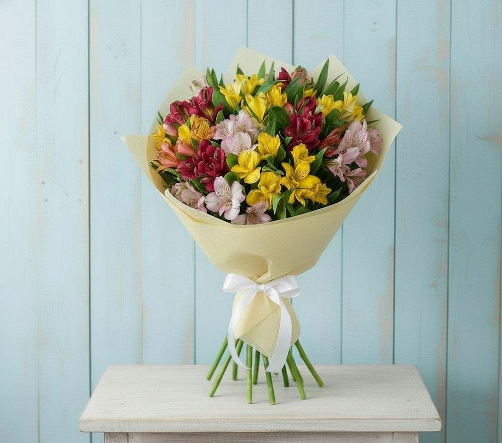 Букет цветов из: Альстромерии в Троицком Алтайский край