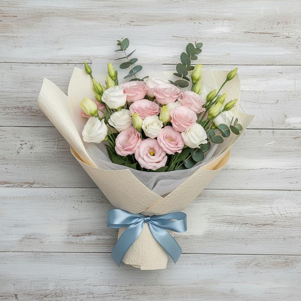 Букет цветов из: Лизиантусы в Троицком Алтайский край